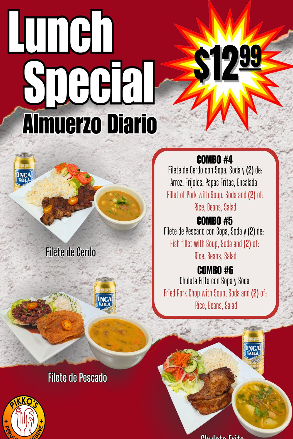 Menu restaurant peruvian Milford, CT